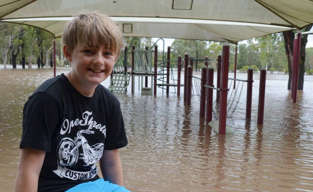 Warwick East State School student Angus McKay won’t be able to play on the monkey bars for a little while yet.